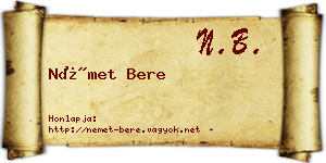 Német Bere névjegykártya